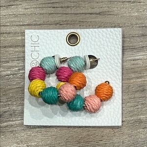 2 Chic Multicolor Beaded Hoop Earrings